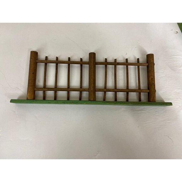 Set Of 3 Pieces Miniature Wood Fence Corral Christmas Village Dollhouse Vtg 1991 - Picture 2 of 11